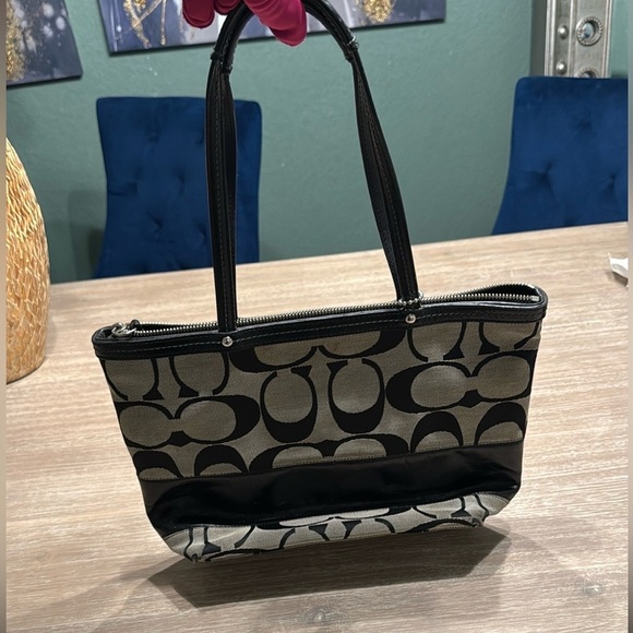 Coach Black and Gray Signature Tote Bag - Picture 8 of 8